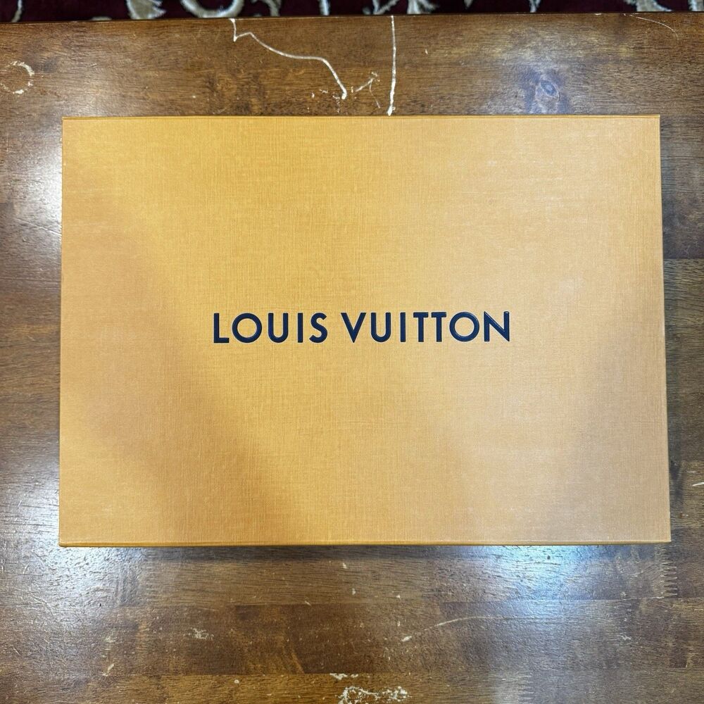 Louis Vuitton Orange Authentic Ribbon Magnetic Push Flap Empty Box "16x11.5x2.5"